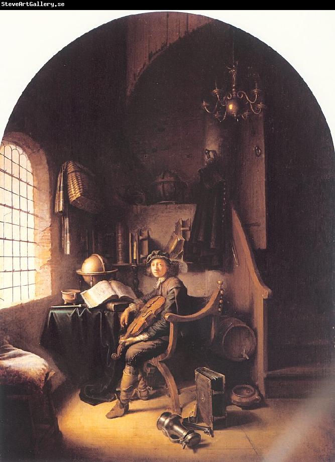DOU, Gerrit An Interior with Young Violinist